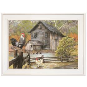"Down on the Farm I" by Artisan Ed Wargo, Ready to Hang Framed Print, White Frame