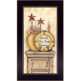 "Simple Pleasures" By Mary June, Printed Wall Art, Ready To Hang Framed Poster, Black Frame