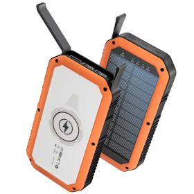 3USB-A Wireless Rechargeable Power Bank With Camping Light (Option: Black orange)