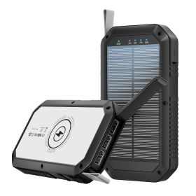 3USB-A Wireless Rechargeable Power Bank With Camping Light (Option: All black)