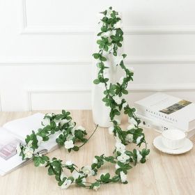 1pc 98.43inch/8.2ft Rose Artificial Flowers; Artificial Flower Christmas Garland; Fake Rose Vine For Wedding Home Room Decoration Spring Autumn G (Color: White, Quantity: 1pc)