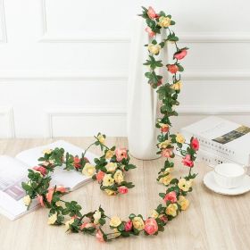 1pc 98.43inch/8.2ft Rose Artificial Flowers; Artificial Flower Christmas Garland; Fake Rose Vine For Wedding Home Room Decoration Spring Autumn G (Color: Champagne, Quantity: 1pc)