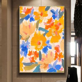 Handmade Oil Painting Canvas Wall Art Decor Original Orange Flower Painting Abstract Floral Painting Living Room Hallway Bedroom Luxurious Decora (style: 01, size: 100X150cm)